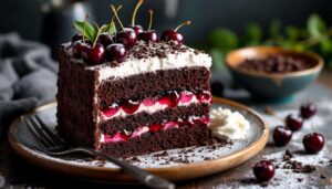 Forêt-Noire maison facile : un gâteau moelleux, des fruits juteux et une crème légère pour combler les envies sucrées