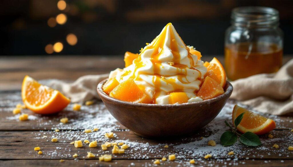 Yaourt glacé mangue-clémentine : un dessert hivernal prêt en 5 minutes, frais et léger