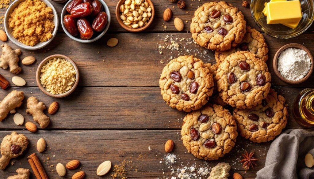 Ce qui naît de la rencontre entre dattes sucrées et épices pour des biscuits parfaits et parfumés