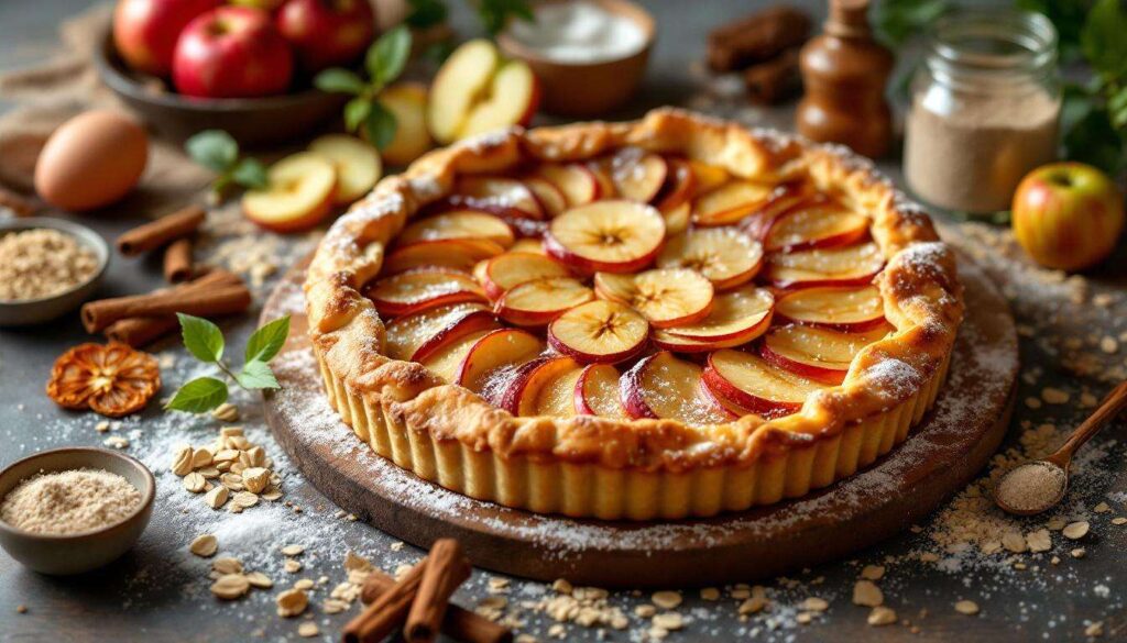 Gâteau aux pommes à croûte croustillante : une création raffinée pour palais exigeants